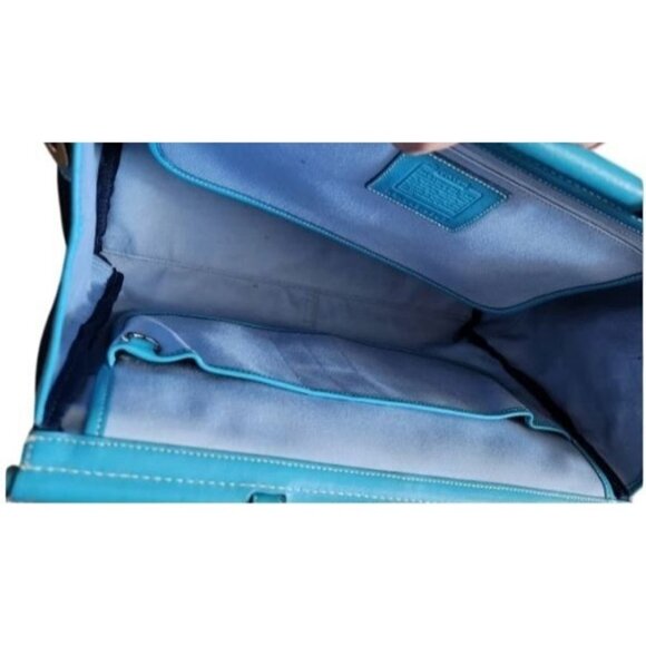 COACH RARE 2004 Limited Edition Soho Dowel Top Leather Satchel Light Blue & blue - Picture 8 of 11